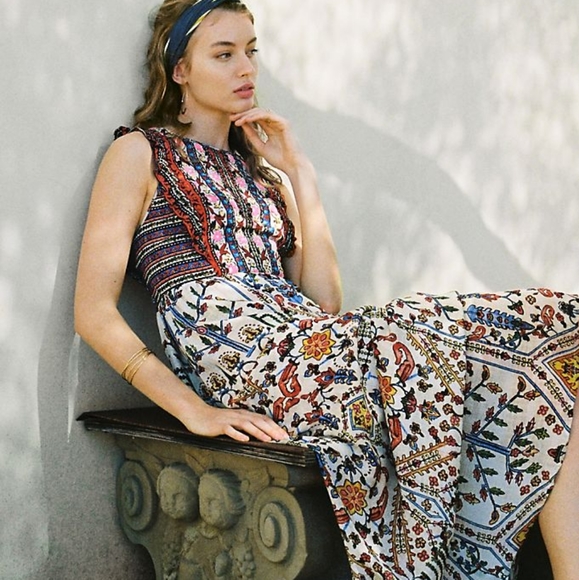 Anthropologie Dresses & Skirts - Vineet bahl Valerie embroidered gorgeous maxi 6